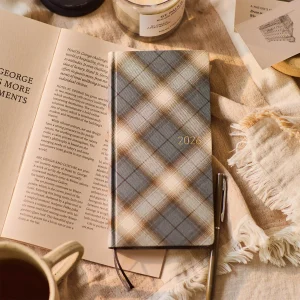 Shirt Fabric Foggy Plaid Weeks Hardcover Book / Weekly Horizontal / ENG or JPN edition / Jan or Apr start / Mon start